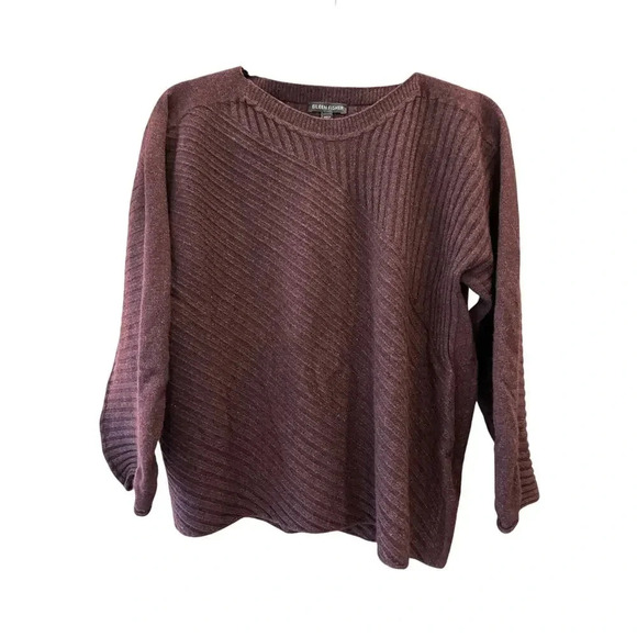 Eileen Fisher 100% Cashmere Sweater M Maroon Oversized Lagenlook Quiet Luxury - Picture 1 of 9